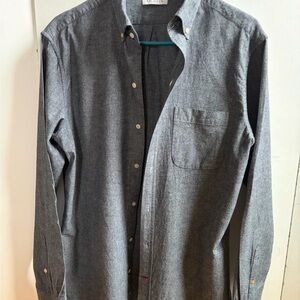Men's Gustin Chambray Grey Button Up Oxford Shirt, Slim XL